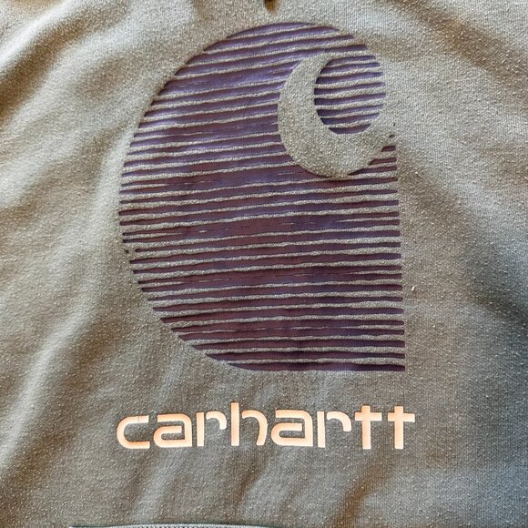 Carhartt Hoodie Sweatshirt Mens XL Green Loose Fit Distressed Long Sleeve - Picture 9 of 9